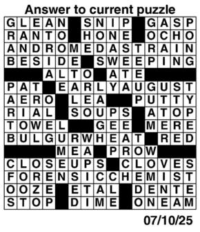 Answers to Previous Crossword