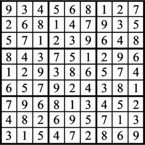 Answers to Previous Sudoku Puzzle