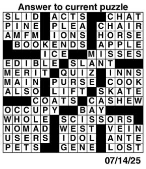 Answers to Previous Crossword