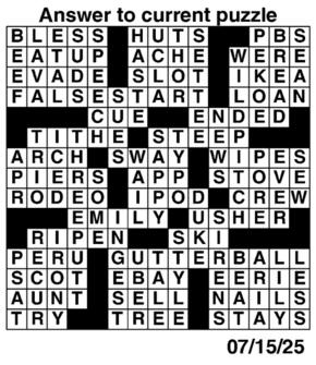 Answers to Previous Crossword