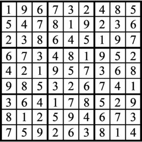Answers to Previous Sudoku Puzzle