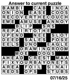 Answers to Previous Crossword