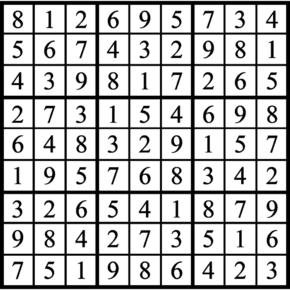 Answers to Previous Sudoku Puzzle