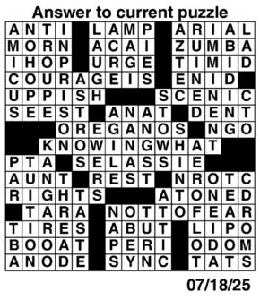 Answers to Previous Crossword
