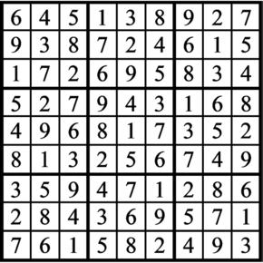 Answers to Previous Sudoku Puzzle