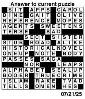 Answers to Previous Crossword