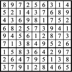 Answers to Previous Sudoku Puzzle