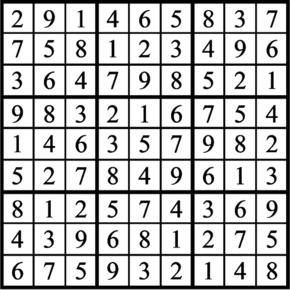Answers to Previous Sudoku Puzzle