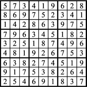 Answers to Previous Sudoku Puzzle