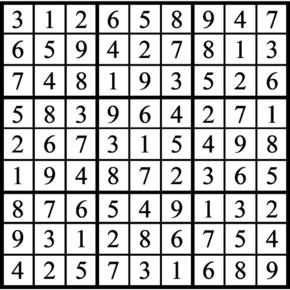 Answers to Previous Sudoku Puzzle