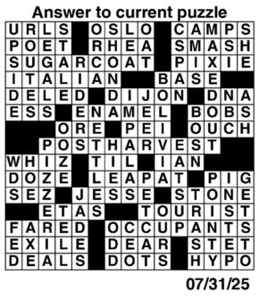 Answers to Previous Crossword