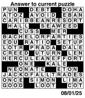 Answers to Previous Crossword