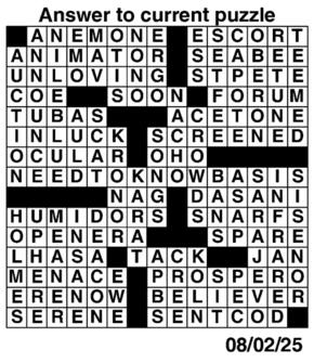 Answers to Previous Crossword