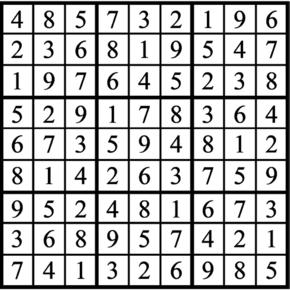 Answers to Previous Sudoku Puzzle