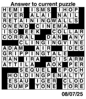 Answers to Previous Crossword