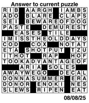Answers to Previous Crossword
