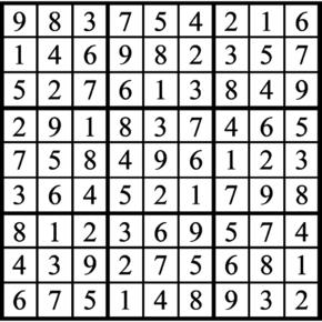 Answers to Previous Sudoku Puzzle