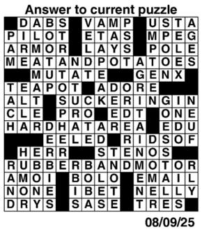 Answers to Previous Crossword