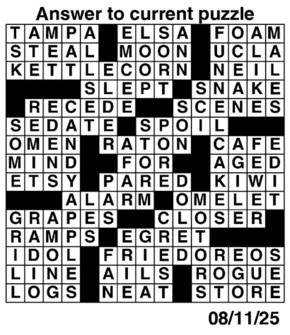 Answers to Previous Crossword