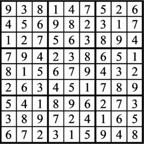 Answers to Previous Sudoku Puzzle
