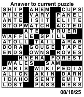 Answers to Previous Crossword