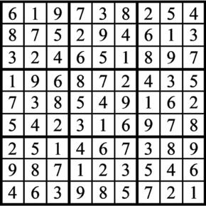 Answers to Previous Sudoku Puzzle