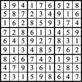 Answers to Previous Sudoku Puzzle