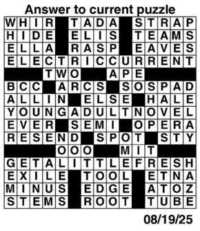 Answers to Previous Crossword