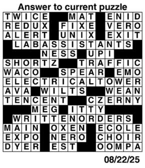 Answers to Previous Crossword