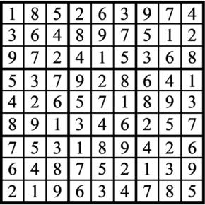 Answers to Previous Sudoku Puzzle