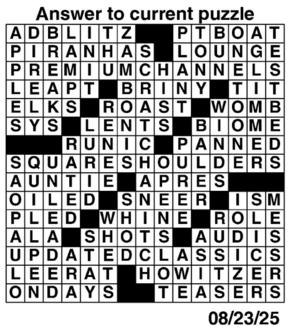 Answers to Previous Crossword