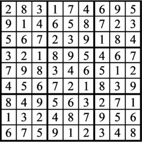 Answers to Previous Sudoku Puzzle