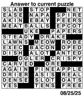 Answers to Previous Crossword