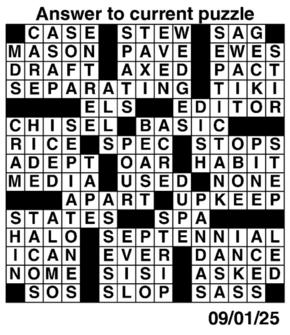 Answers to Previous Crossword