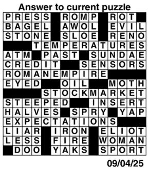 Answers to Previous Crossword