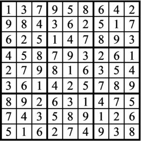 Answers to Previous Sudoku Puzzle