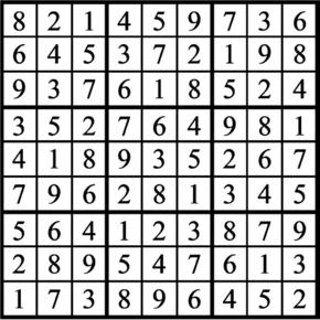 Answers to Previous Sudoku Puzzle