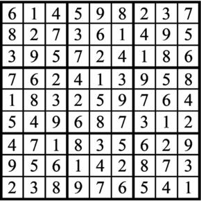 Answers to Previous Sudoku Puzzle