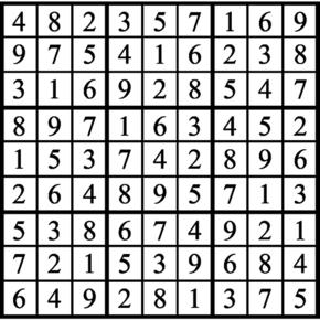 Answers to Previous Sudoku Puzzle