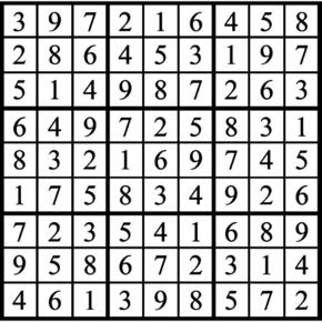 Answers to Previous Sudoku Puzzle