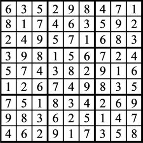 Answers to Previous Sudoku Puzzle
