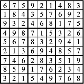 Answers to Previous Sudoku Puzzle