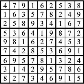 Answers to Previous Sudoku Puzzle