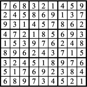 Answers to Previous Sudoku Puzzle
