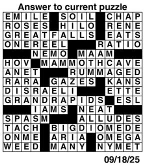 Answers to Previous Crossword