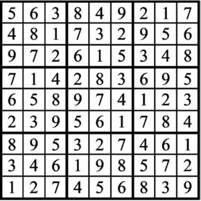Answers to Previous Sudoku Puzzle