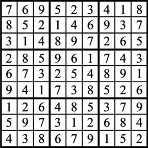 Answers to Previous Sudoku Puzzle