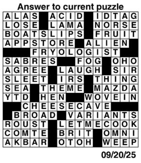 Answers to Previous Crossword
