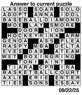 Answers to Previous Crossword
