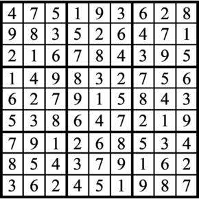 Answers to Previous Sudoku Puzzle